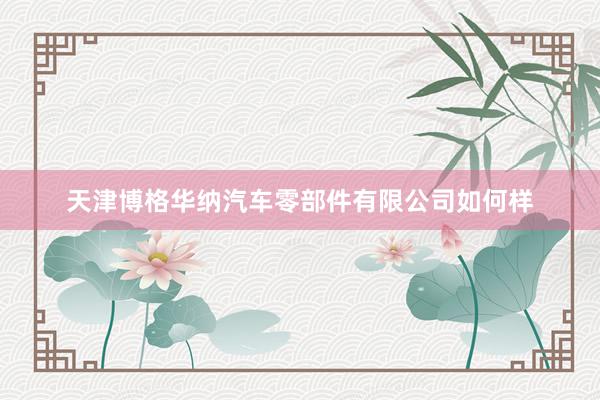天津博格华纳汽车零部件有限公司如何样