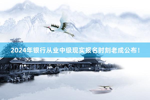 2024年银行从业中级现实报名时刻老成公布！